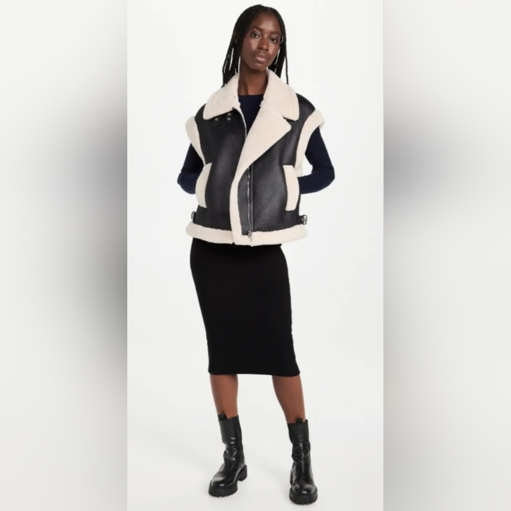 NWT BLANK NYC Work It Faux Sherpa Vest